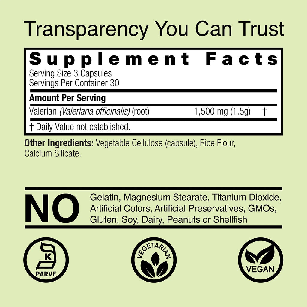 Nature's Answer Valerian Root 1500 mg 90 Kapselit