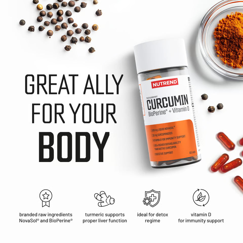 Nutrend Curcumin + Bioperine + Vitamin D 60 Kapselit