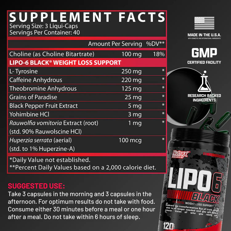 Nutrex Research Lipo-6 Black 120 Kapslar