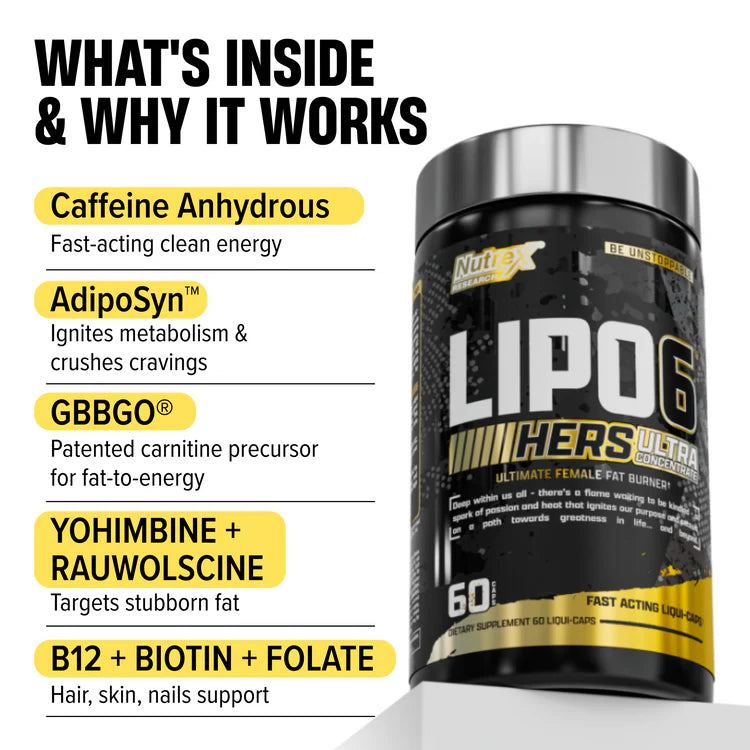 Nutrex Research Lipo-6 Black Hers Ultra Concentrate with Caffeine 60 Kapslar