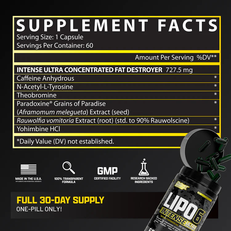 Nutrex Research Lipo-6 Black Intense Ultra Concentrate 60 Kapselit