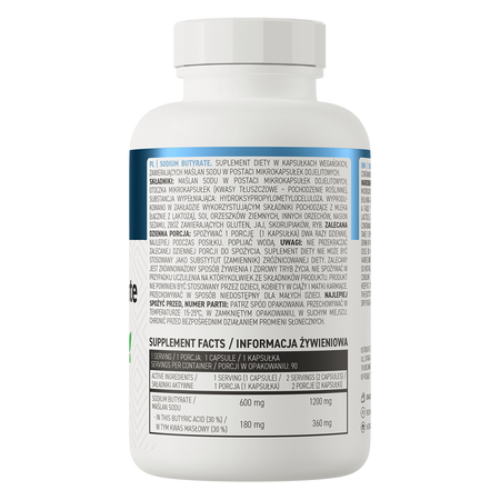 OstroVit Sodium Butyrate 600 mg 90 kapslar