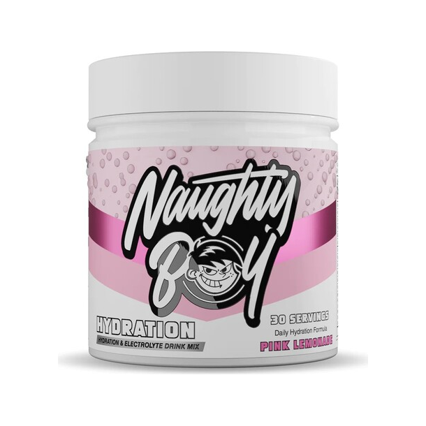 Hydration-dryckesmix, rosa randig burk med Pink Lemonade-smak