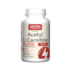 Jarrow Formulas Acetyl L-Carnitine 500 mg vegantillskott i vit burk med röd etikett