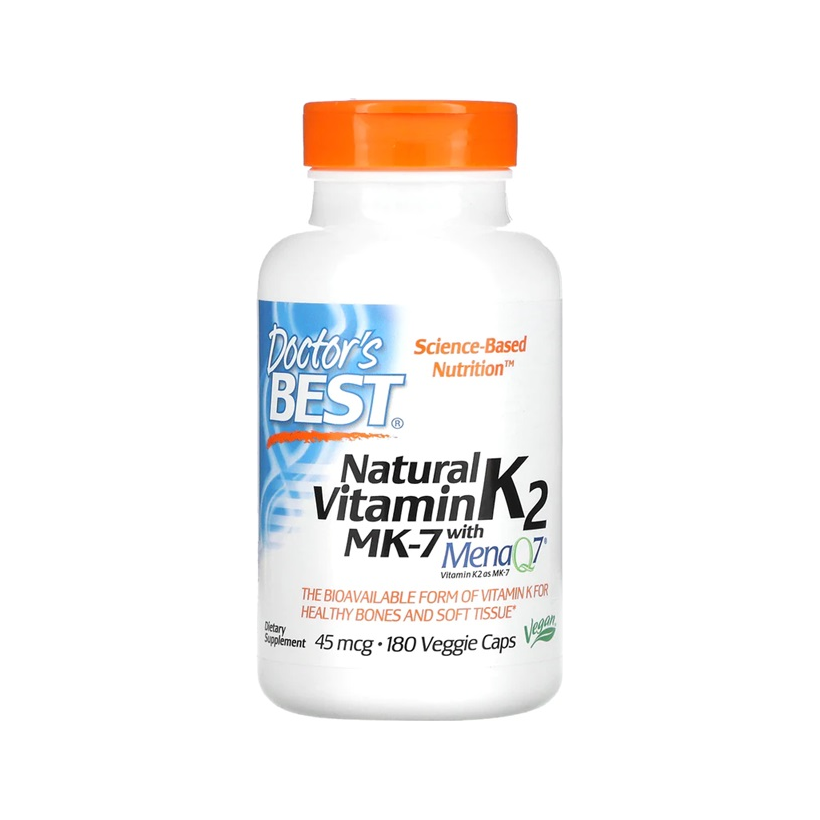 Natural Vitamin K2 MK7 with MenaQ7, 45mcg - 180 vcaps
