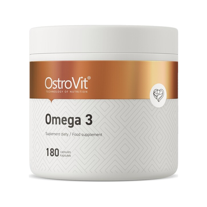 OstroVit Omega 3 kosttillskott, burk med 180 kapslar