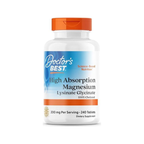 Doctor's Best magnesiumtillskott, flaska med orange lock och etikett, 240 tabletter