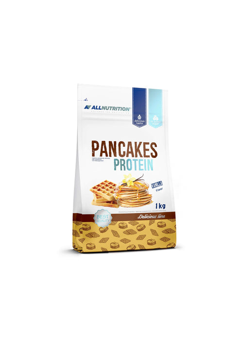 Allnutrition pannkaksproteinpulver, vaniljsmak, 1 kg, förpackning