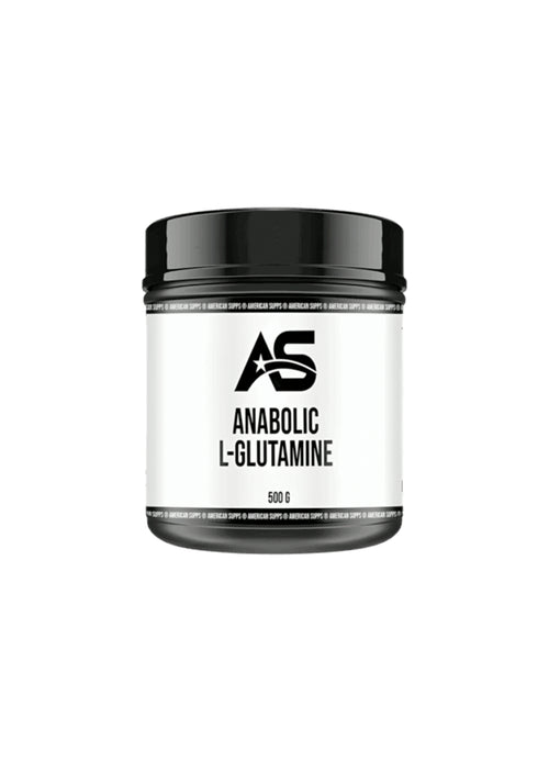 American Supps L-glutamin 500 g i vit burk med svart lock