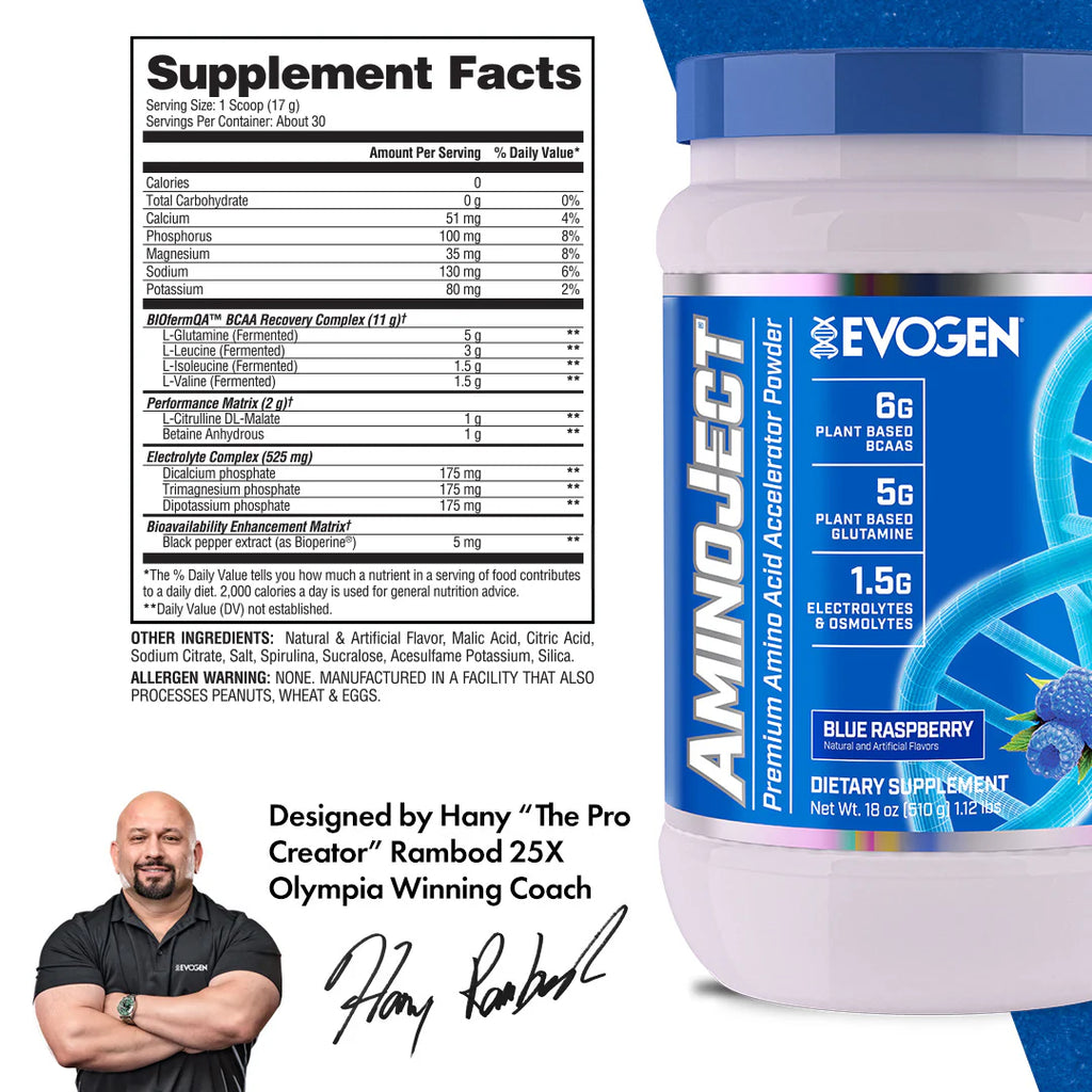 Evogen AminoJect BCAA Innehåll