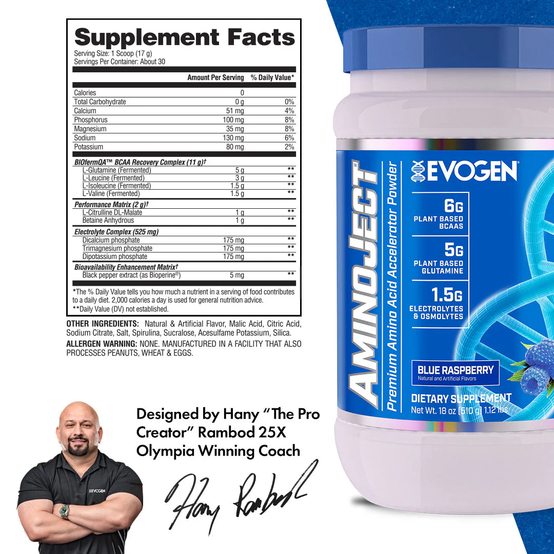 Evogen AminoJect BCAA Innehåll
