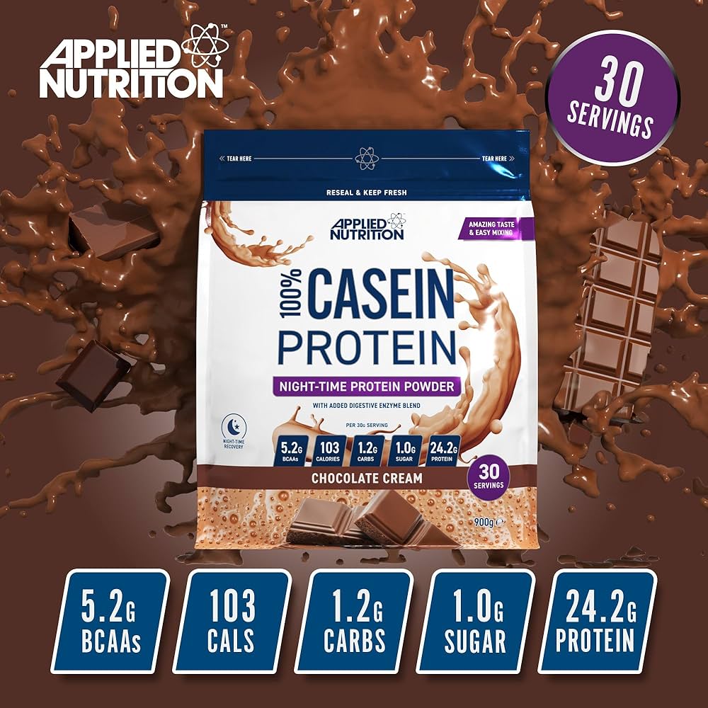 Applied Nutrition 100% Casein Protein Kaseinprotein 900g Vanilla Cream