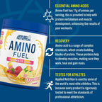 Applied Nutrition Amino Fuel-burk med Frukt Salad-etikett och informationspanel