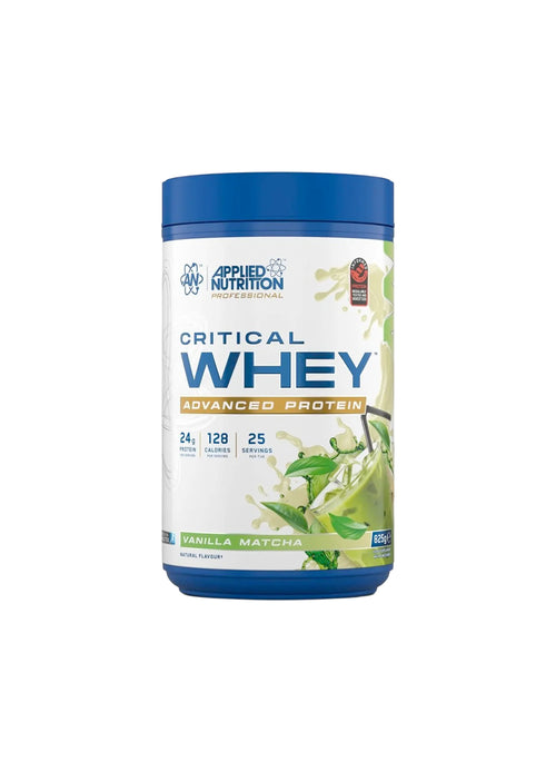 Proteinpulver i burk (825 g) med vanilj matcha-smak