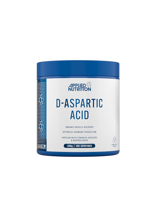 Applied Nutrition D-asparaginsyra i blå burk med vit etikett