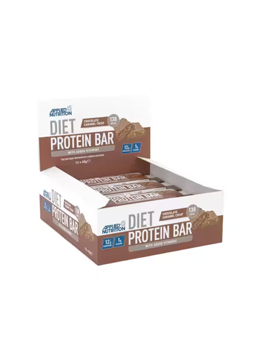 Applied Nutrition dietproteinbar-låda i chokladkaramell, 12 st