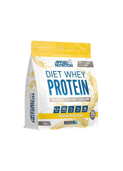 Diet Whey proteinpulver 1 kg, bananmilkshake-förpackning