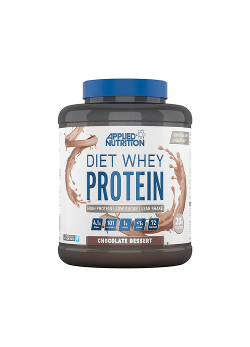 Applied Nutrition Diet Whey-protein med chokladsjälvkänsla, burk med blå lock