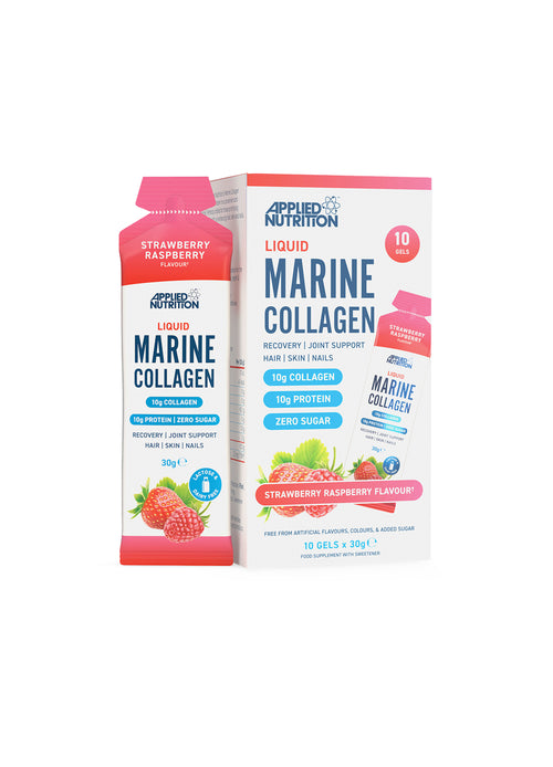 Liquid marine kollagen med Strawberry Raspberry-smak, förpackning 10 x 30 g