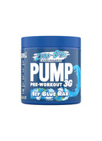 Burk med pre-workout 3G, blå etikett med Zero-Stim och Icy Blue Raz