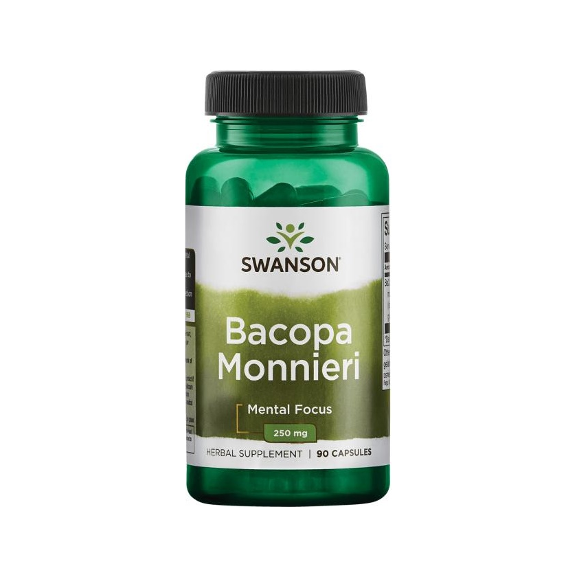 Kosttillskott-burk Swanson Bacopa Monnieri 250 mg, 90 kapslar