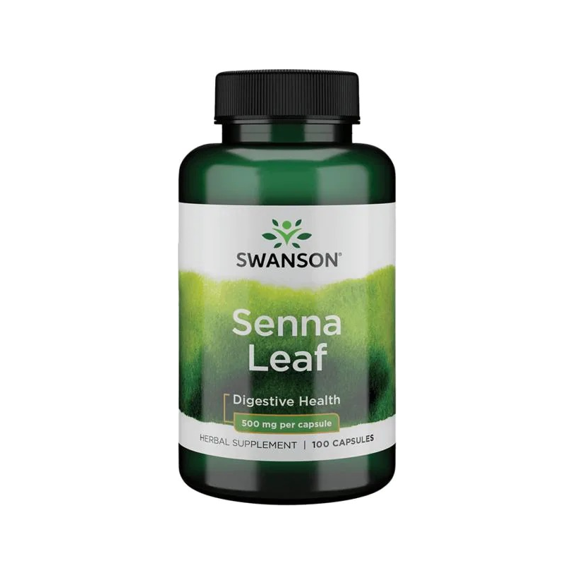 Senna Leaf kosttillskott, 500 mg kapslar i flaska
