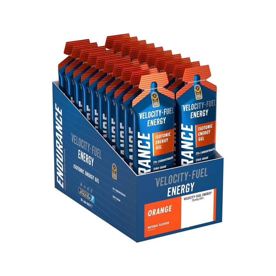 Endurance Energy Isotonic Energy Gel, Orange - 20 x 60g