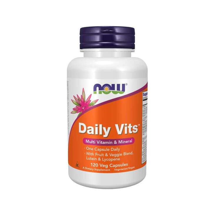 NOW Daily Vits vitamintillskott i burk, 120 kapslar
