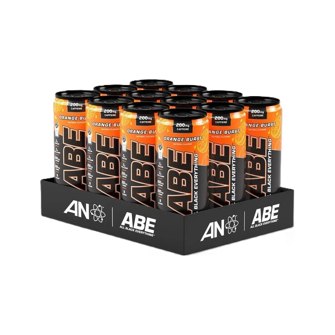 ABE Energy + Performance-dryckesburkar, orange smak, 12-pack.