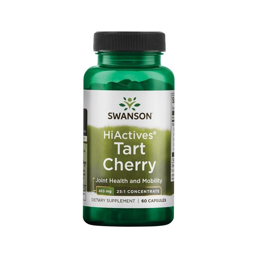 Kapseltillskottflaska SWANSON HiActives Tartkörsbär, 465 mg, 60 kapslar