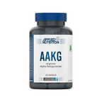 AAKG kosttillskottsflaska med kapslar, Applied Nutrition, blå etikett och lock.