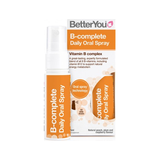 BetterYou B-complete munspray 25 ml med naturlig persika, plommon och hallon
