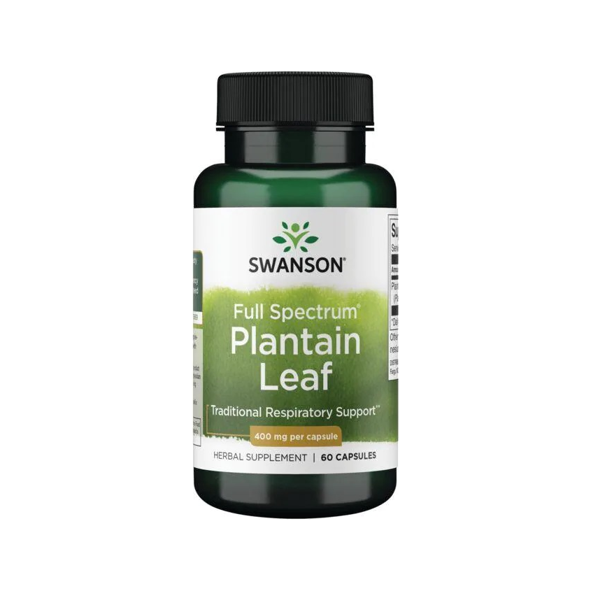 Swanson Full Spectrum Plantain Leaf kosttillskott i kapselflaska, 60 kapslar