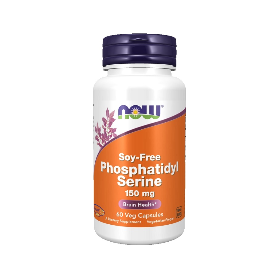 NOW Foods fosfatidylserin 150 mg soy-fritt tillskott i kapselflaska (60 kapslar)