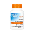 Kapseltillskott i flaska med orange lock: Doctor's Best Choline L-Bitartrate 550 mg, 60 kapslar