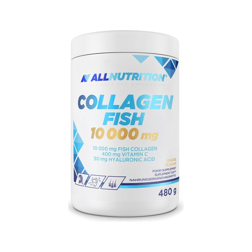 Allnutrition kollagenfisk 10 000 mg 480 g, apelsinsmak, burk