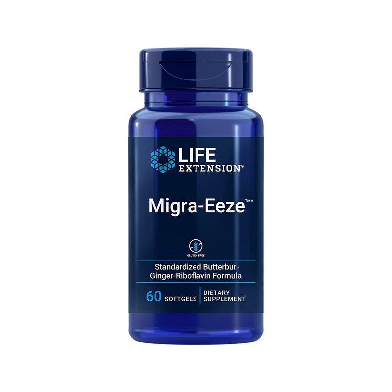 Life Extension Migra-Eeze tillskottsflaska i blått, 60 softgels