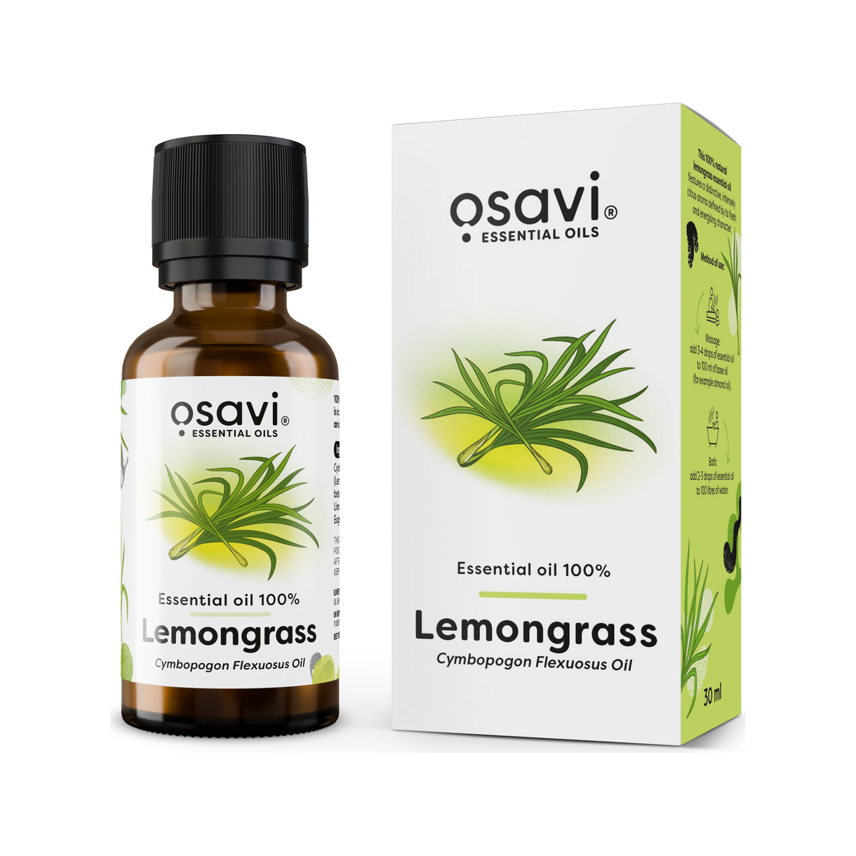 Essential Oil 100%, Lemongrass - 30 ml.