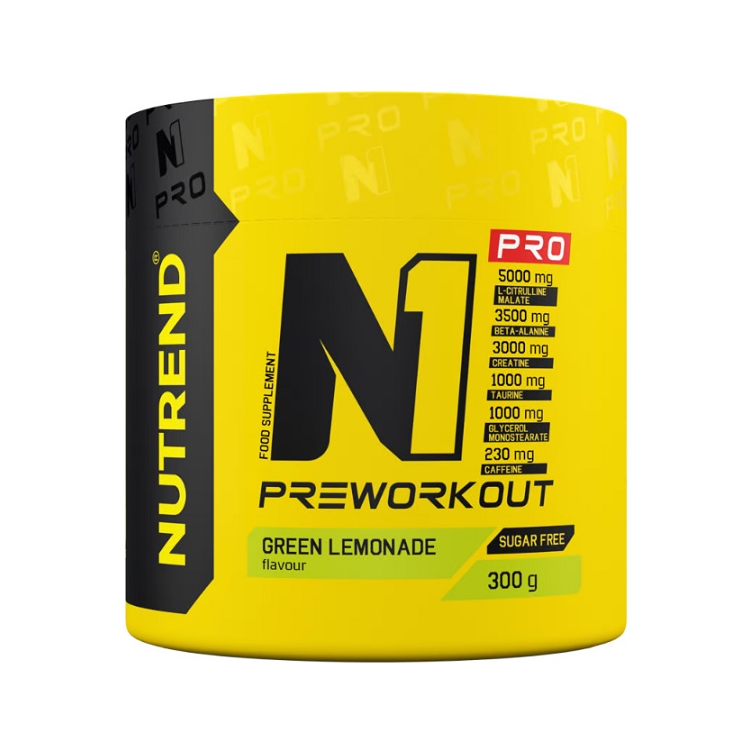 Pre-workoutpulver i burk: grön lemonad, 300 g