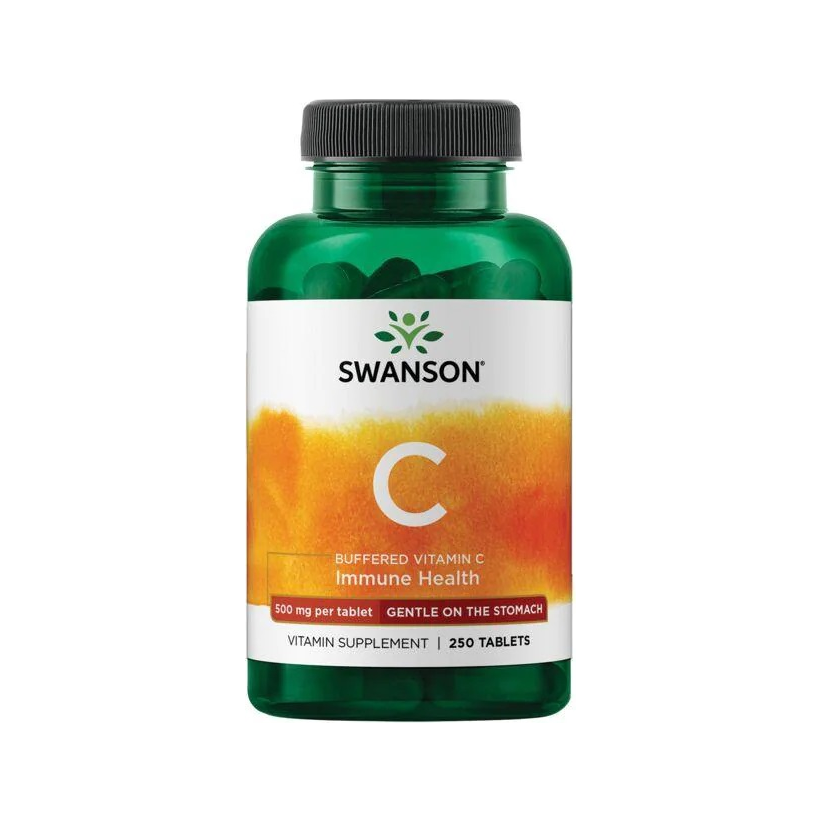 Swanson buffrad C-vitamin 500 mg i flaska, kosttillskott, 250 tabletter