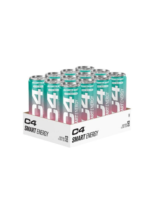 12-pack energidryck i burk, 330 ml, turkosa burkar