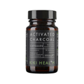 KIKI Health Activated Charcoal kapslar i mörk glasburk med svart lock