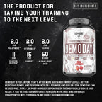 Axe & Sledge Demoday kolhydratpulver i burk, baksida med ingredienser