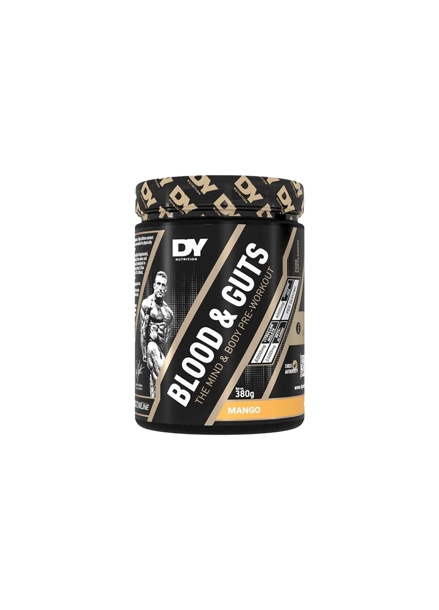 DY Nutrition PWO-burk Blood & Guts 380 g, mango-smak