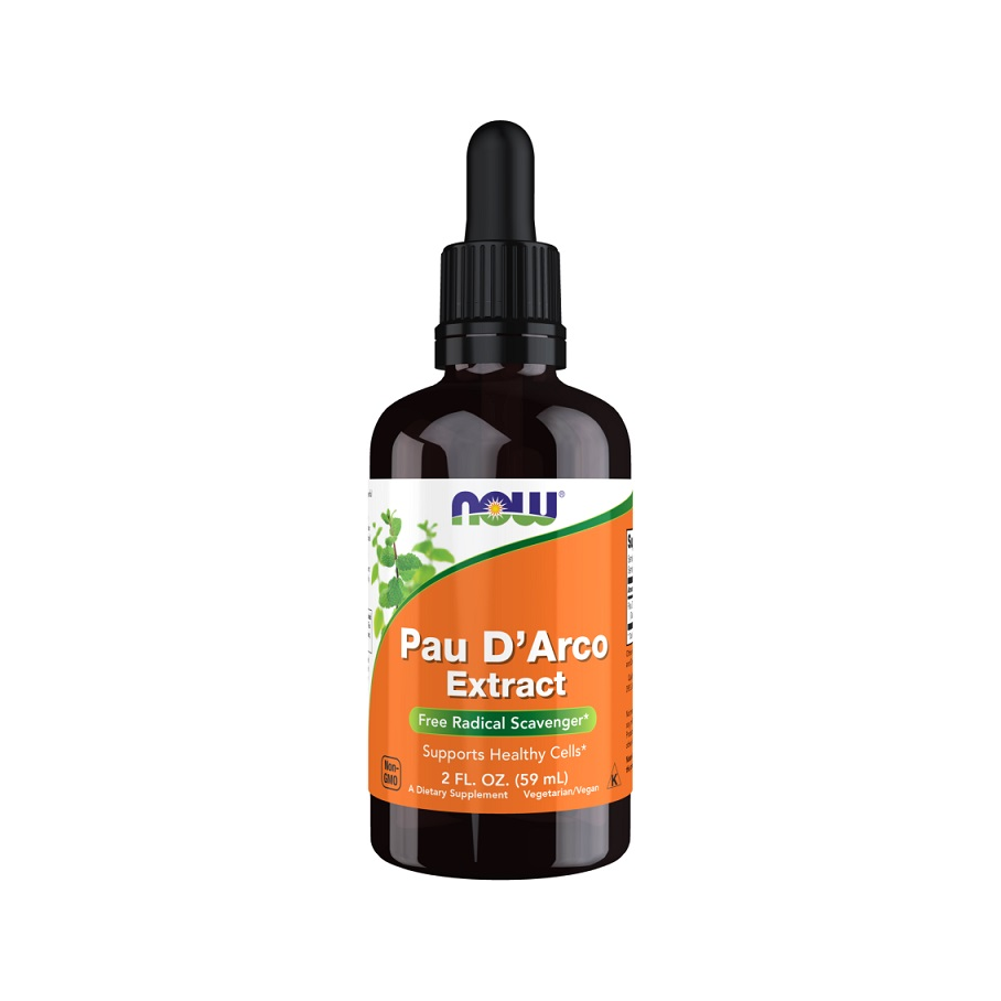 NOW Foods Pau D'Arco-extrakt, mörk glasflaska med dropppip, 59 ml