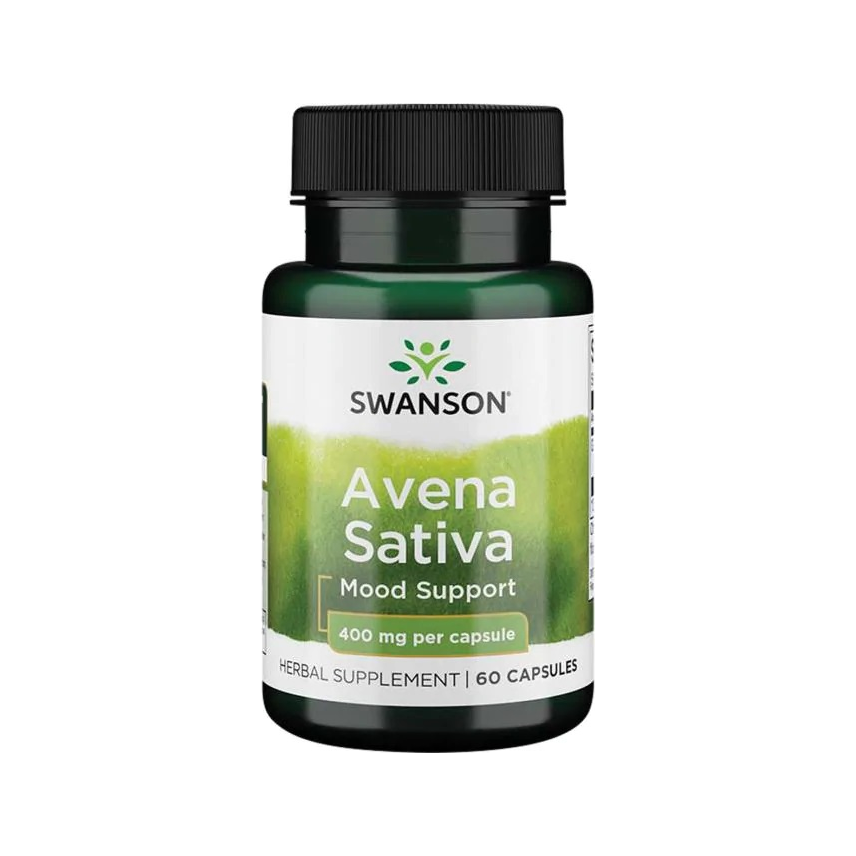 Swanson Avena Sativa kapseltillskott, 400 mg, 60 kapslar i flaska