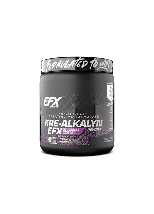 Kre-Alkalyn-pulver i svart burk med EFX-etikett och grå lock