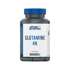 Applied Nutrition Glutamin 4K-kapslar i plastflaska med blå kapsyl och etikett