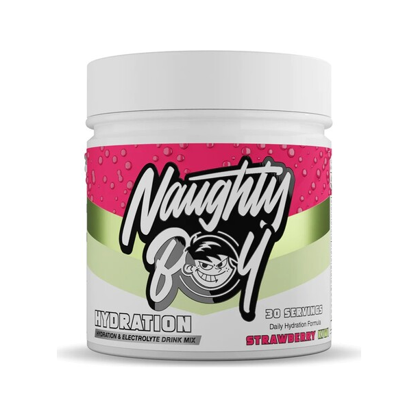 Hydration-dryckesmix, rosa/grön randig burk med Strawberry-smak