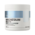 OstroVit magnesiummalat 120 g, vit burk med Natural-etikett och svart text.